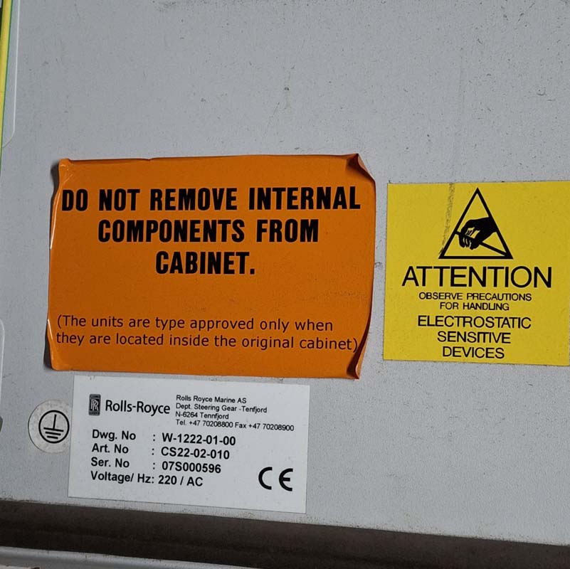 ROLLS ROYCE MARINE AS DEPT.STEERING GEAR N-6264 CONTROL PANEL