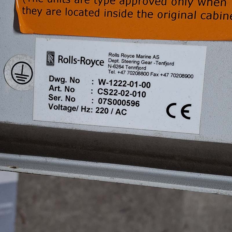 ROLLS ROYCE MARINE AS DEPT.STEERING GEAR N-6264 CONTROL PANEL