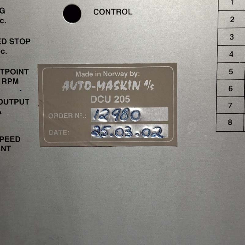 AUTO-MASKIN DCU-205 DIESEL ENGINE CONTROL UNIT