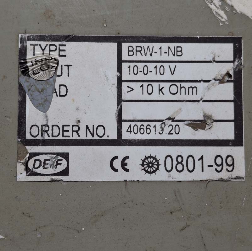 DEIF BRW-1-NB RANGE 0-100 BRIDGE WING INDICATOR