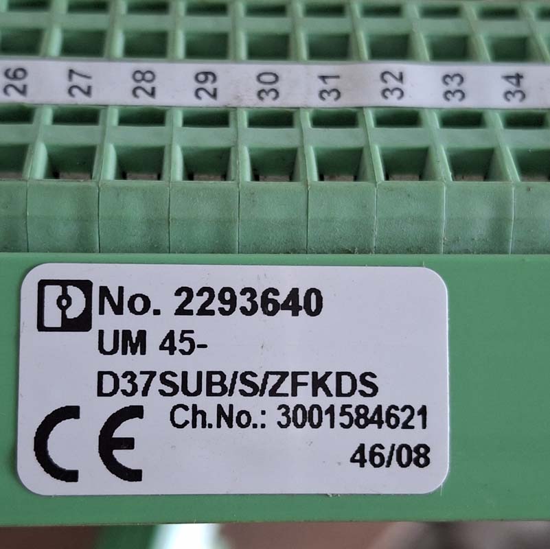 PHOENIX CONTACT UM-45 D37SUB-S-ZFKDS INTERFACE MODULE-4 PHOENIX CONTACT UM-45 D37SUB-S-ZFKDS INTERFACE MODULE