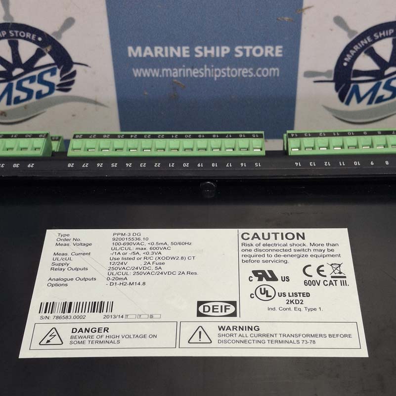 DEIF PPM-3-DG ORDER-920015536.10 PROTECTION AND POWER MANAGEMENT SYSTEM