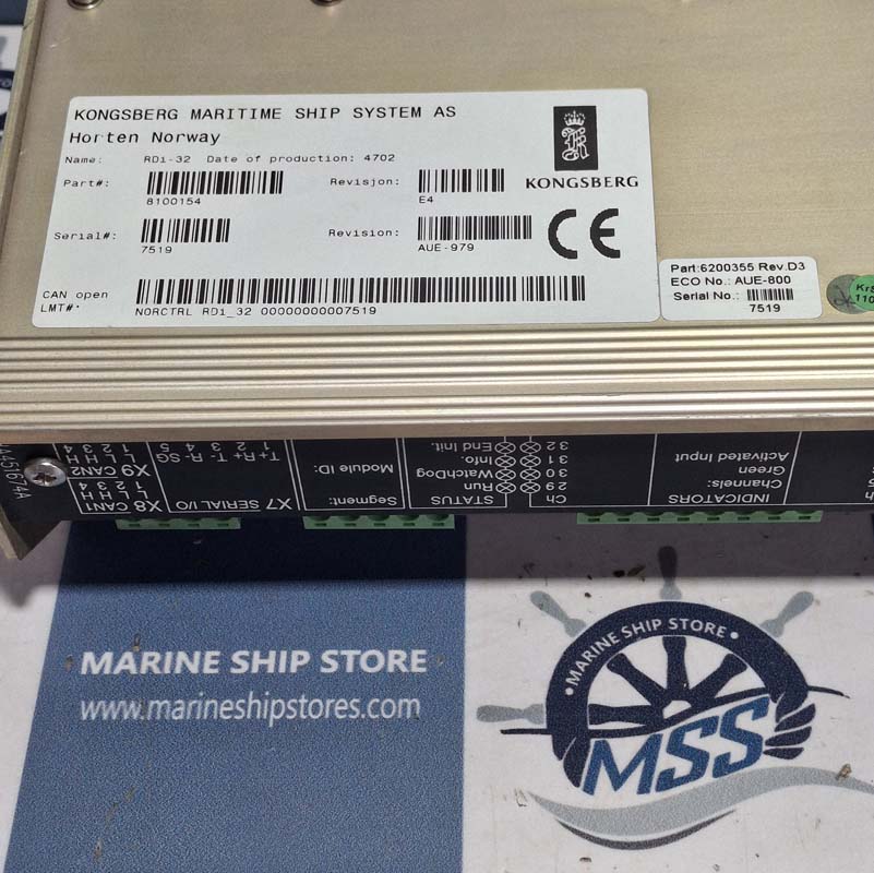 KONGSBERG RDI-32 8100154 HA451674A REV-E4 REMOTE DIGITAL INPUT MODULE