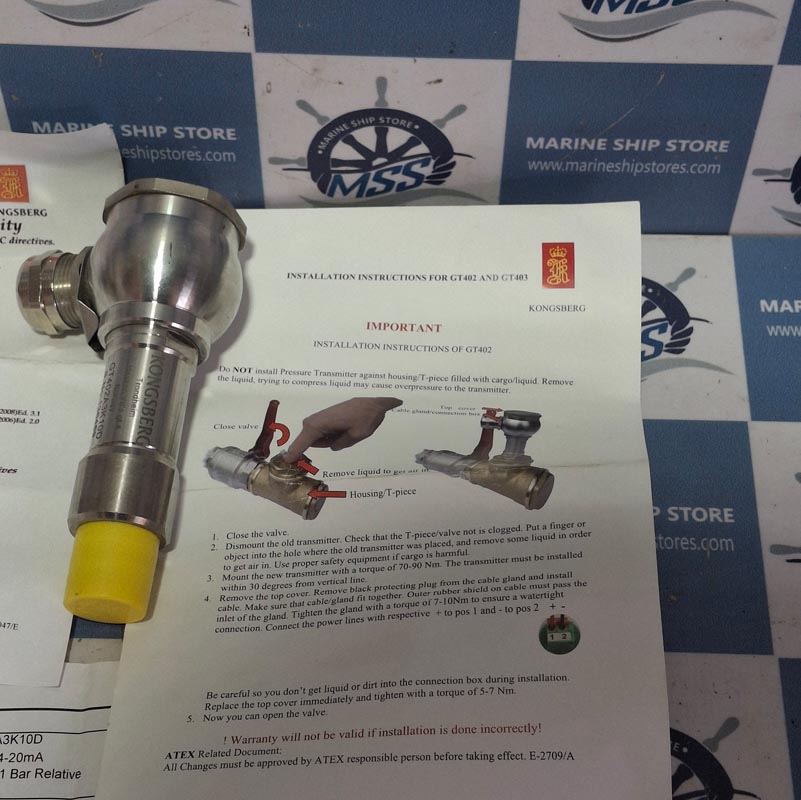 KONGSBERG GT402A3K10D PRESSURE TRANSMITTER