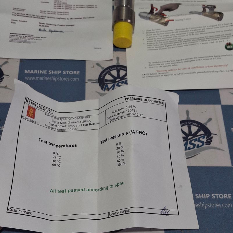 KONGSBERG GT402A3K10D PRESSURE TRANSMITTER