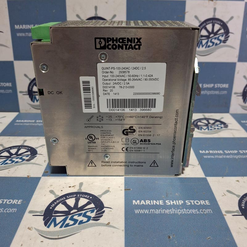 PHOENIX CONTACT QUINT-PS-100-240AC-24DC-2-5 REV-20 QUINT POWER SUPPLY MODULE