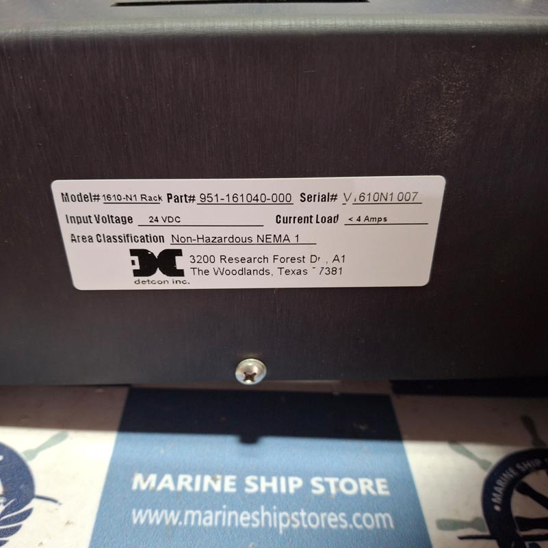 DETCON INC. MODEL 1610-N RACK PART NO- 951-161040-000 GAS DETECTION CONTROL SYSTEM