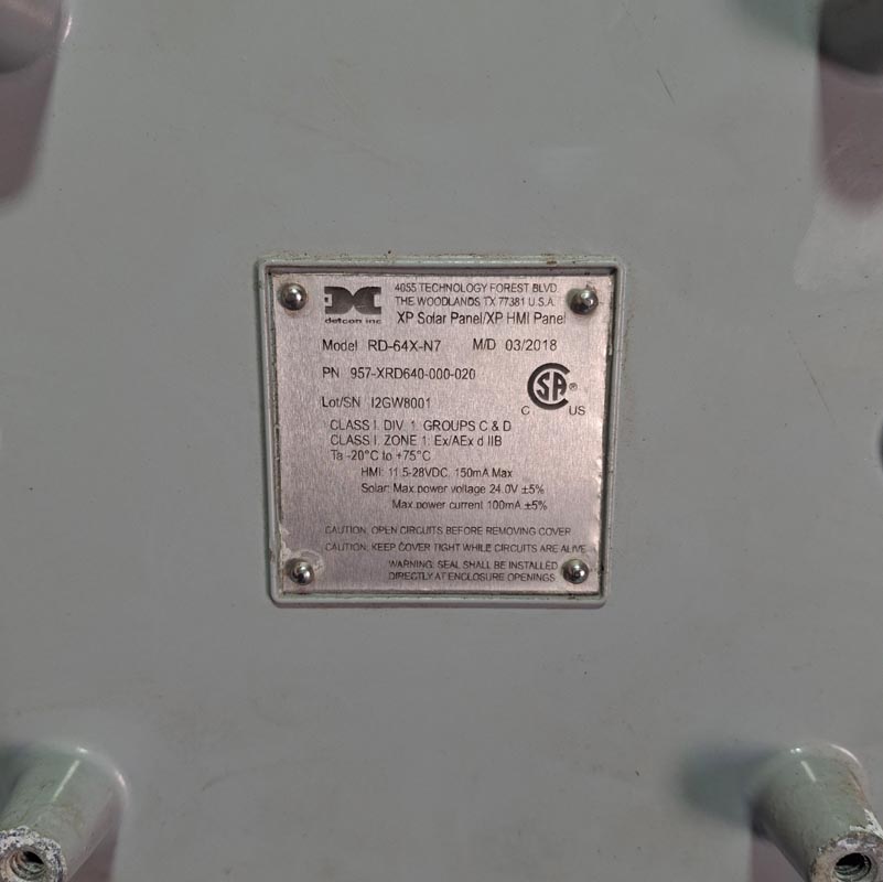 DETCON RD-64X-N7 957-XRD640-000-020 REMOTE DISPLAY-GAS SENSOR