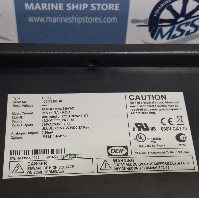 DEIF GPU-3 100173883.10 GENERATOR PROTECTION UNIT-2 DEIF GPU-3 100173883.10 GENERATOR PROTECTION UNIT