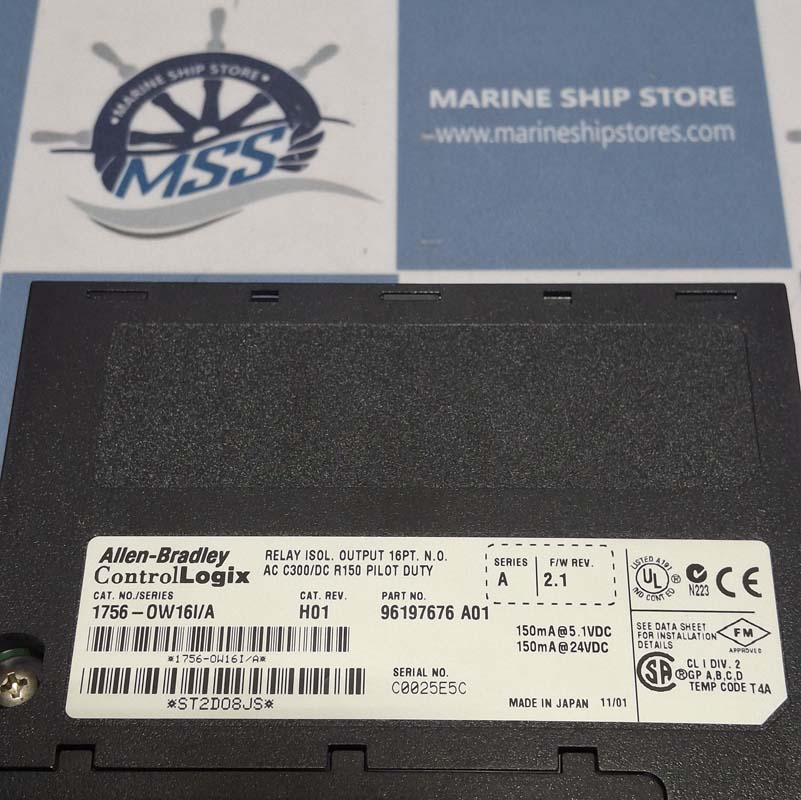 ALLEN-BRADLEY 1756-OW16I-A RELAY ISOL. OUTPUT 16PT. N.O. AC C300-DC R150 PILOT DUTY MODULE