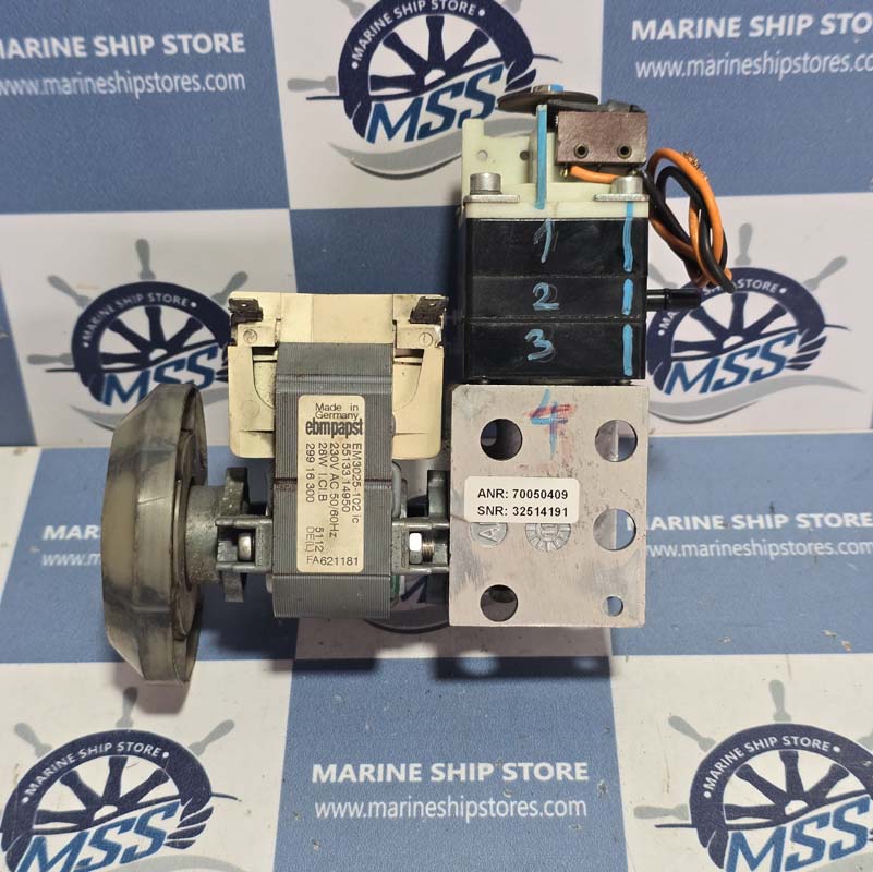 ASF THOMAS EBMPAPST EM3025-102 IC 55133.14950 MOTOR AND DIAPHRAGM PUMP ASSEMBLY