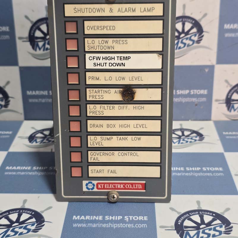 KT ELECTRIC SHUTDOWN & ALARM LAMP PANEL
