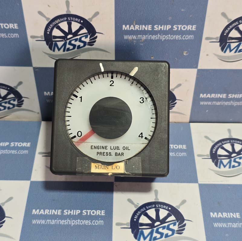 MAN B&W 0-4 ENGINE LUB. OIL PRESSURE BAR METER-1 MAN B&W 0-4 ENGINE LUB. OIL PRESSURE BAR METER