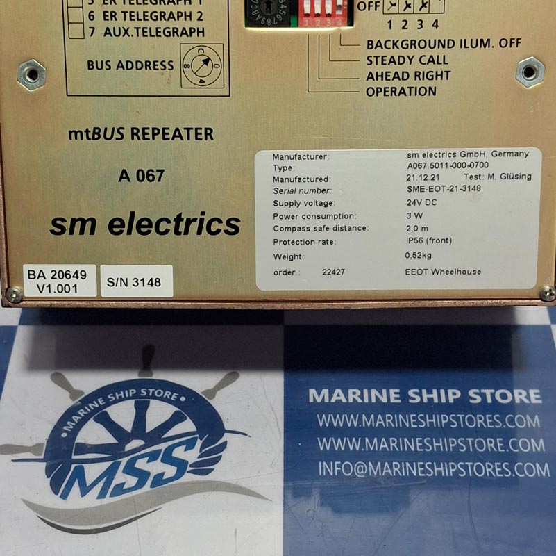 SM ELECTRICS A067 5011-000-0700 TELEGRAPH SYSTEM