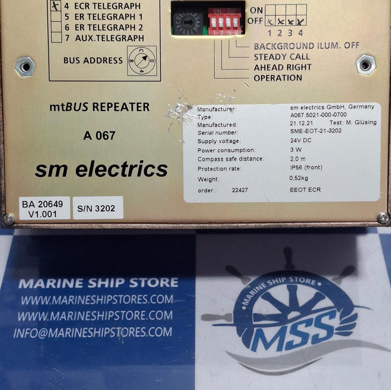 SM ELECTRICS A067 5021-000-0700 TELEGRAPH SYSTEM-2 SM ELECTRICS A067 5021-000-0700 TELEGRAPH SYSTEM