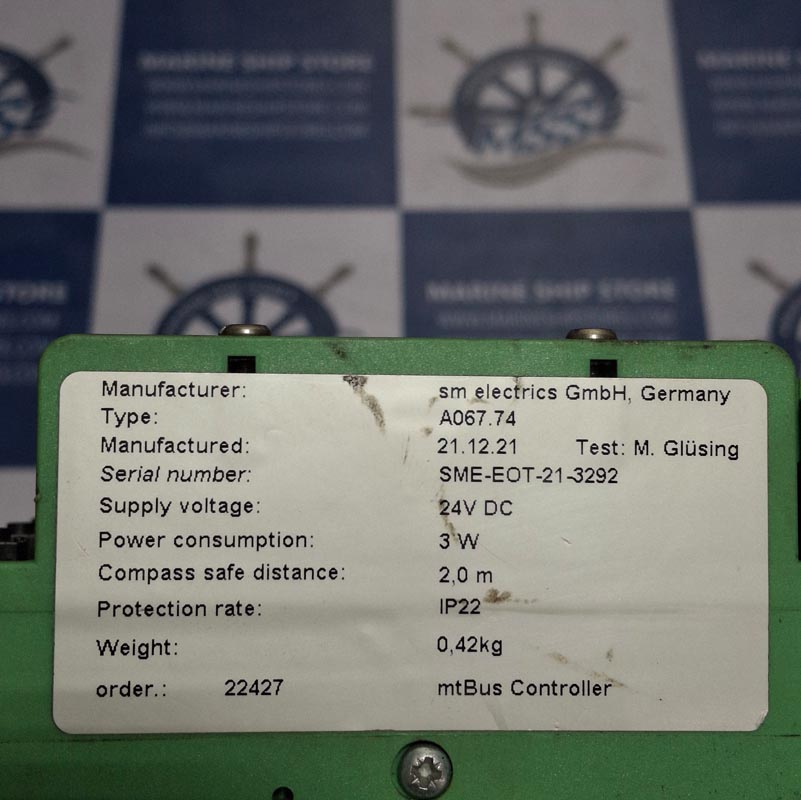 SM ELECTRICS GMBH A067.74 ENGINE ORDER CONTROLLER UNIT-5 SM ELECTRICS GMBH A067.74 ENGINE ORDER CONTROLLER UNIT