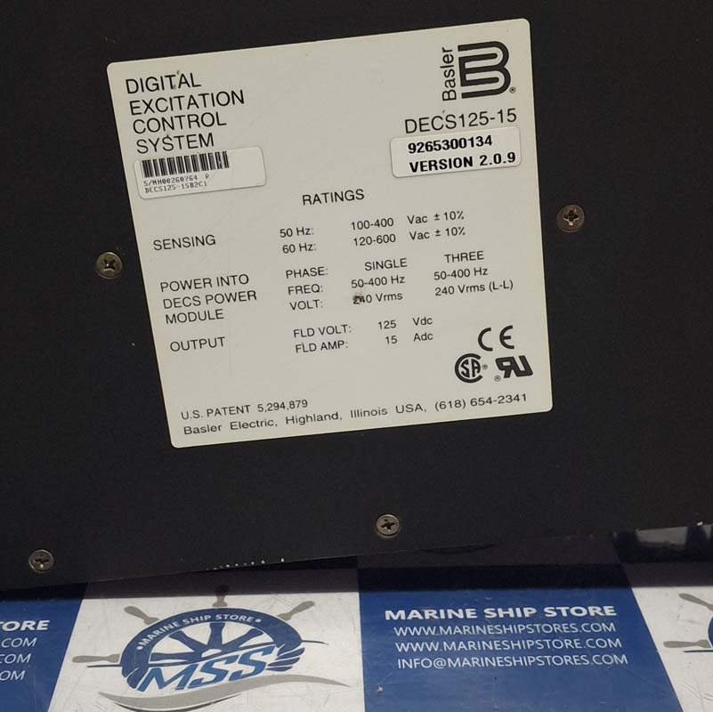 BASLER ELECTRIC DECS125-15 DIGITAL EXCITATION CONTROL SYSTEM