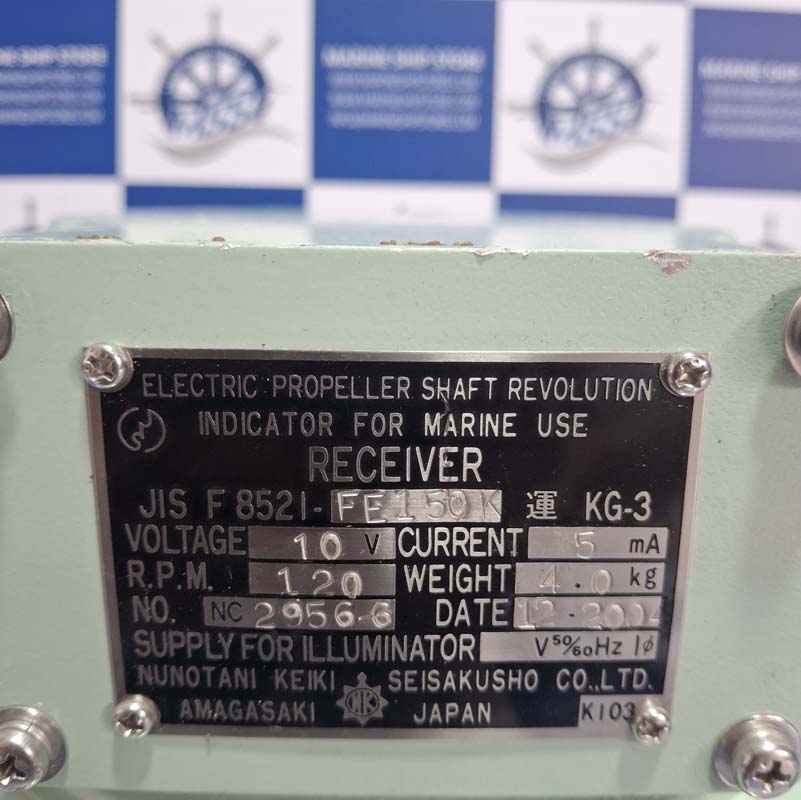 NUNOTANI KEIKI SEISAKUSHO JIS-F-8521-FE150K ELECTRIC PROPELLER SHAFT REVOLUTION INDICATOR-5 NUNOTANI KEIKI SEISAKUSHO JIS-F-8521-FE150K ELECTRIC PROPELLER SHAFT REVOLUTION INDICATOR