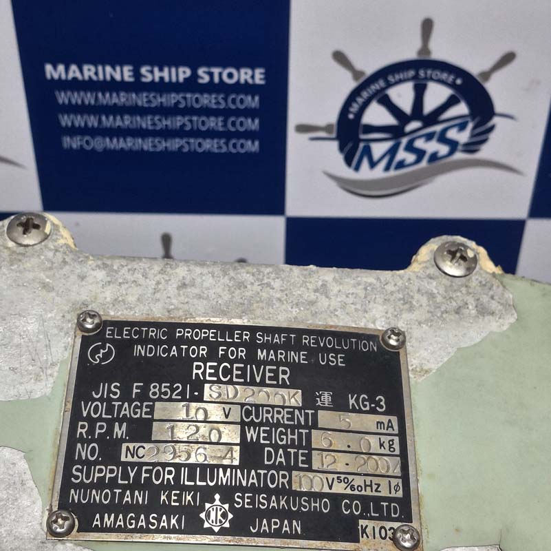NUNOTANI KEIKI SEISAKUSHO JIS-F-852I-SD-200K ELECTRIC PROPELLER SHAFT REVOLUTION INDICATOR