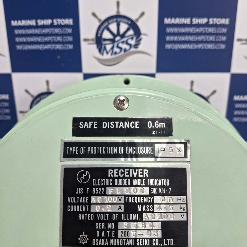OSAKA NUNOTANI SEIKI JIS-F-8522-FL200 ELECTRIC RUDDER ANGLE INDICATOR