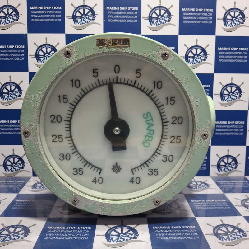 OSAKA NUNOTANI SEIKI JIS-F-8522-SD-200 0-40 RPM PORT ELECTRIC RUDDER ANGLE INDICATOR RECEIVER