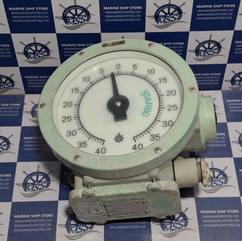OSAKA NUNOTANI SEIKI JIS-F-8522-SD-200 0-40 RPM PORT ELECTRIC RUDDER ANGLE INDICATOR RECEIVER