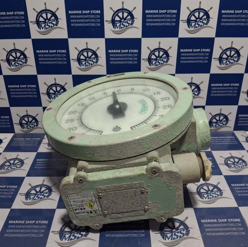OSAKA NUNOTANI SEIKI JIS-F-8522-SD-200 0-40 RPM PORT ELECTRIC RUDDER ANGLE INDICATOR RECEIVER