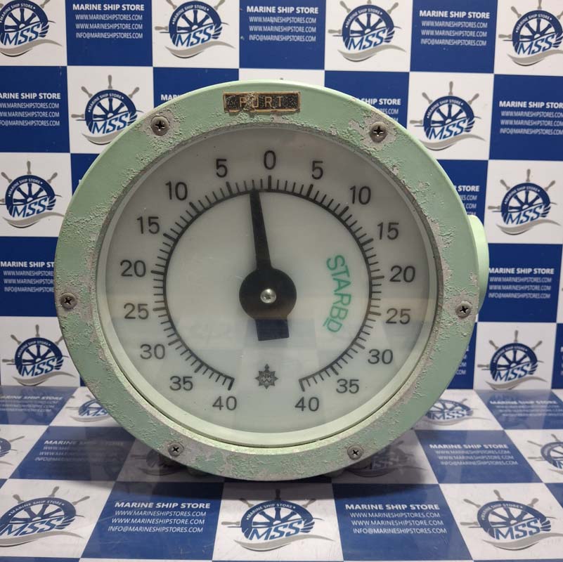 OSAKA NUNOTANI SEIKI JIS-F-8522-SD-200 0-40 RPM PORT ELECTRIC RUDDER ANGLE INDICATOR RECEIVER