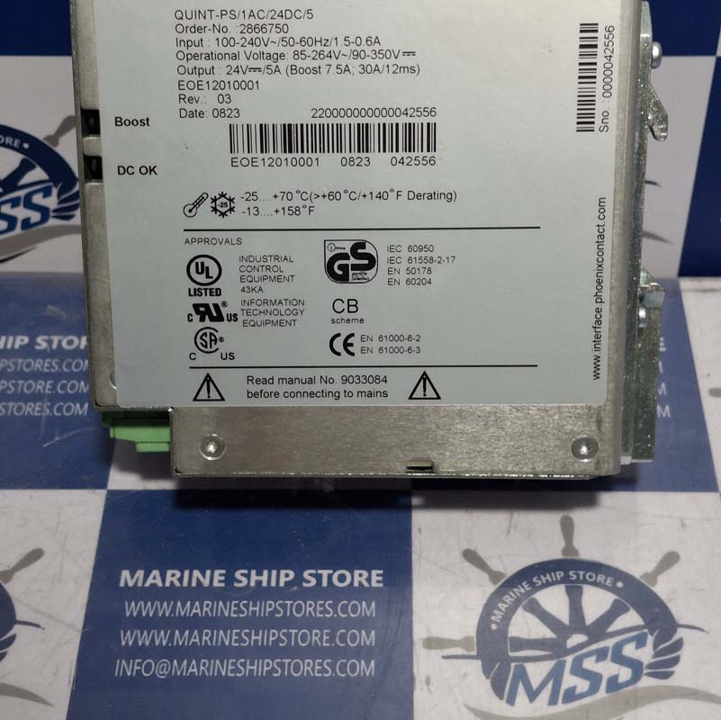 PHOENIX CONTACT QUINT-PS-1AC-24DC-5 REV-03 POWER SUPPLY-4 PHOENIX CONTACT QUINT-PS-1AC-24DC-5 REV-03 POWER SUPPLY