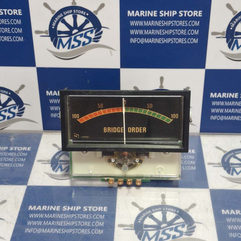ULSTEIN MARINE IND1013-B RPM 100-0-100 BRIDGE ORDER METER