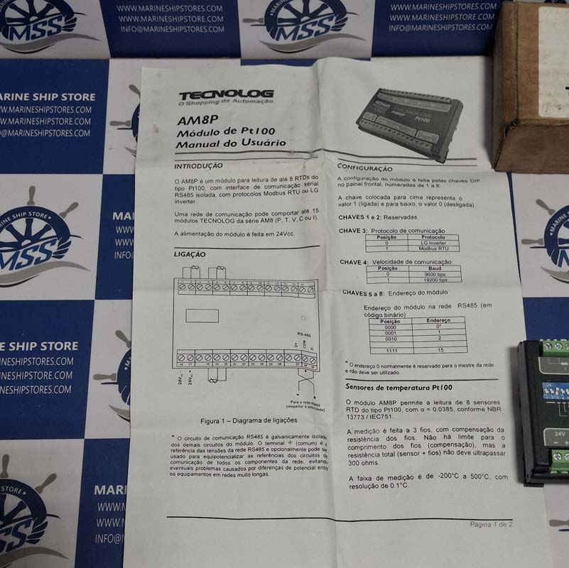 TECNOLOG AM8P PT100 MODBUS INPUT MODULE