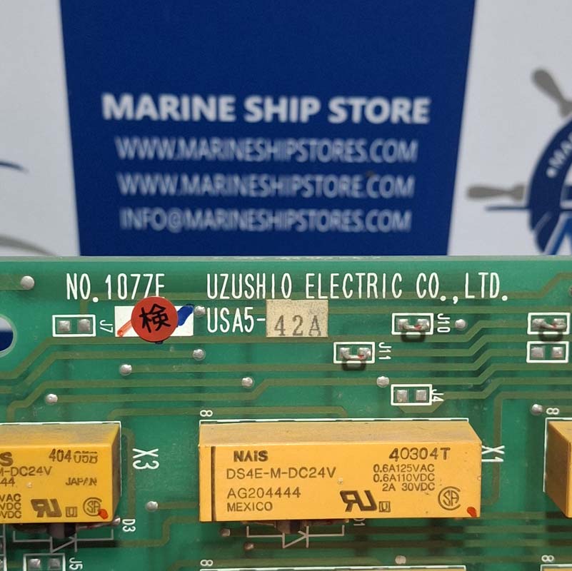 UZUSHIO ELECTRIC USA5-42A NO-1077F STEERING GEAR ALARM PANEL CARD-2 UZUSHIO ELECTRIC USA5-42A NO-1077F STEERING GEAR ALARM PANEL CARD