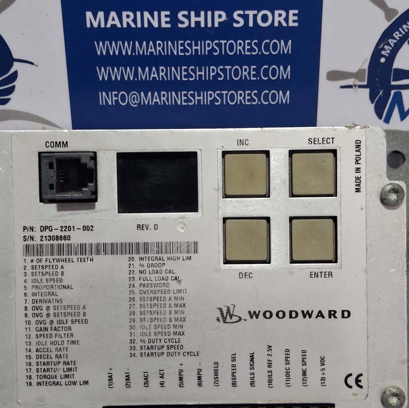 WOODWARD DPG-2201-002 REV-D DIGITAL SPEED CONTROLLER-2 WOODWARD DPG-2201-002 REV-D DIGITAL SPEED CONTROLLER